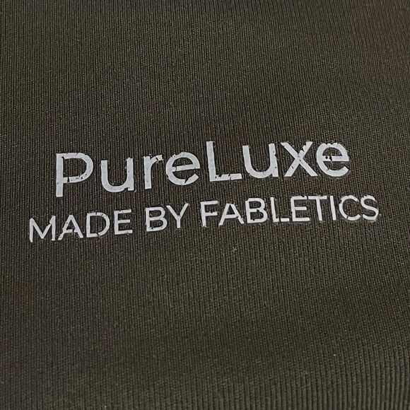 FABLETICS Womens Solid Olive Green PureLuxe Crop Leggings Pockets Logo Sz XS - Picture 6 of 7